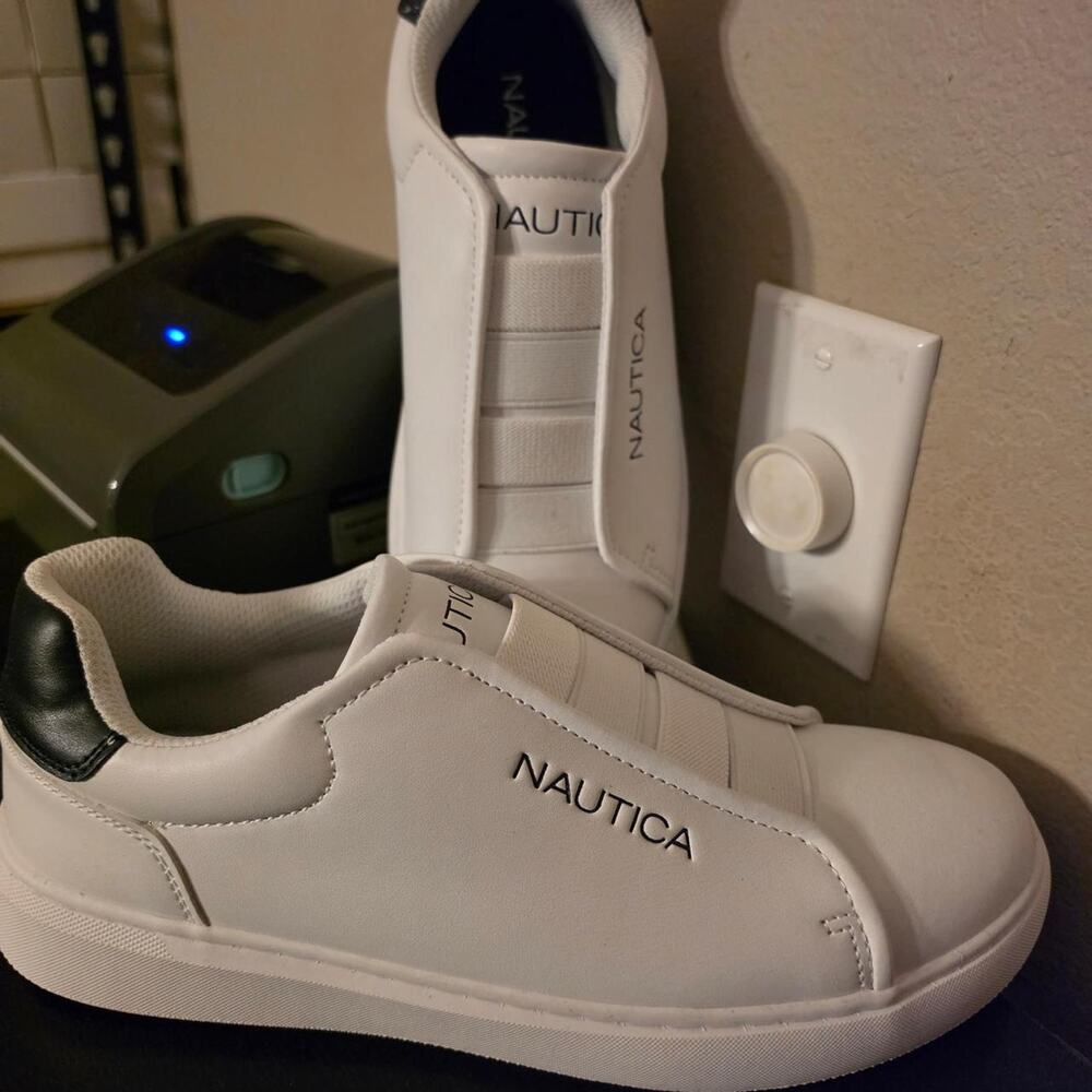White nautica slip on sneakers nautica